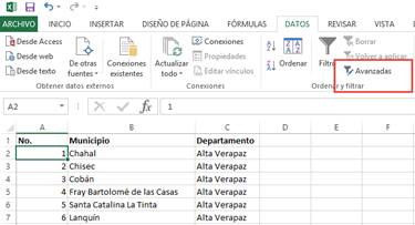 Filtro Avanzado en Microsoft Excel